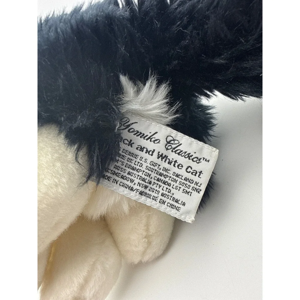 Russ Berrie Yomiko Classics Black White Tuxedo Cat Plush Stuffed Animal 35552